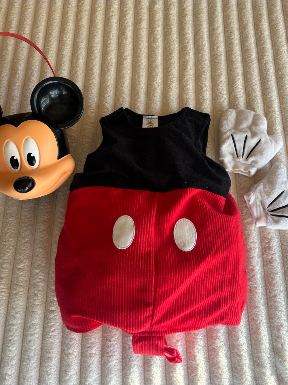 Disney Red & Black Mouse Costume with White Glove Accents